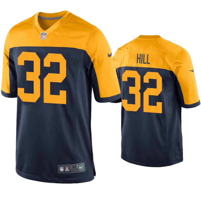 Men Green Bay Packers #32 Kylin Hill Nike Navy Blue Alternate Limited NFL Jersey